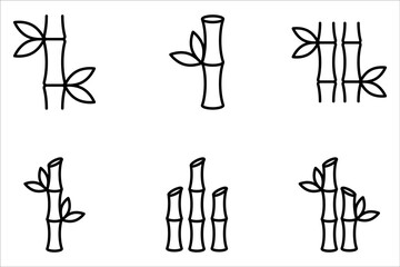 bamboo icon set. Linear style sign for mobile concept and web design. bamboo symbol illustration on white background