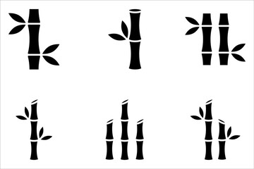 bamboo icon set. Linear style sign for mobile concept and web design. bamboo symbol illustration on white background