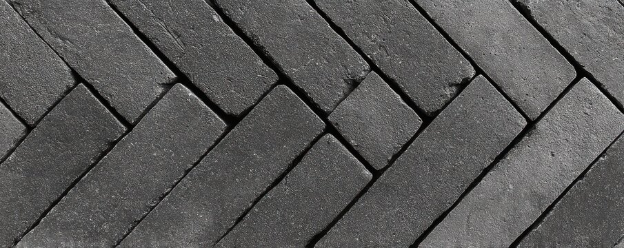 Black brick herringbone pattern top view