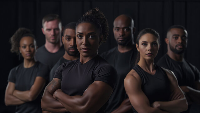 Multiple bodybuilders or gym trainers