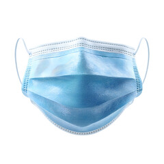 Professional Realistic Light Blue Surgical Mask Transparent Image