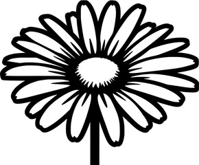timeless symbol purity innocence, black white daisy stands as beacon hope peace. | Clean, isolated vector art for creative projects.