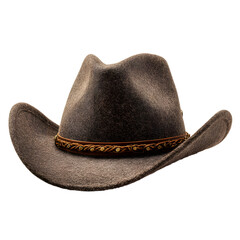 Stylish Brown Cowboy Hat Isolated on White Background for Western Themed Designs
