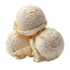 Elegant Maple Ice Cream Scoops Isolated on White Background for Creative Designs