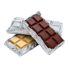 Delicious Chocolate Bar Set with Transparent Background for Design Projects