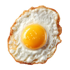 Fresh Fried Egg on White Background for Culinary Design Projects