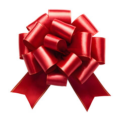Luxurious Red Satin Gift Bow with Glossy Texture for Elegant Present Wrapping