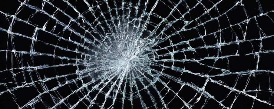 Shattered glass texture on black background