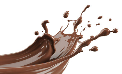 chocolate splash isolated on white background