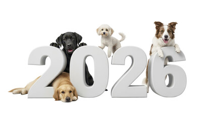 2026  New Year symbol on transparent background. 2026 YEAR. Design for decorating, background, wallpaper, illustration.