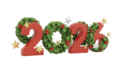 2026  New Year symbol on transparent background. 2026 YEAR. Design for decorating, background, wallpaper, illustration.