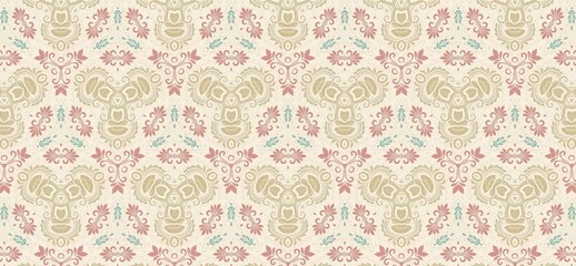 vintage pattern, seamless pattern, floral ornament, damask pattern, decorative background, pastel wallpaper, elegant design, classic wallpaper, retro textile, floral texture, ornamental motif, repeati