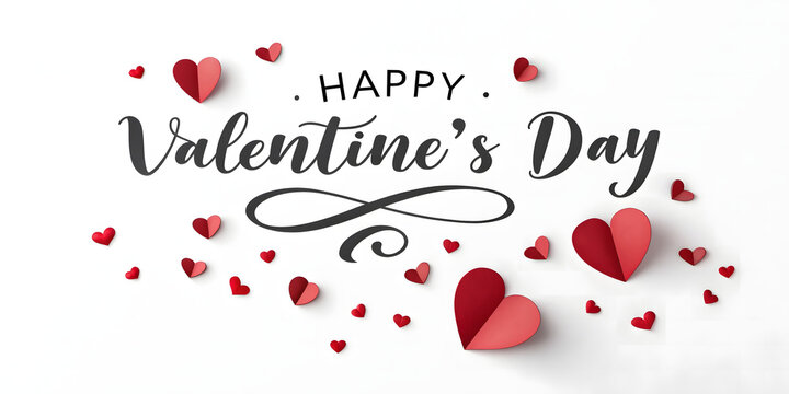 A romantic red and pink heart illustration is a symbol of love and passion for Valentine's Day celebration card design