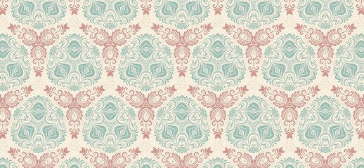 vintage pattern, seamless pattern, floral ornament, damask pattern, decorative background, pastel wallpaper, elegant design, classic wallpaper, retro textile, floral texture, ornamental motif, repeati