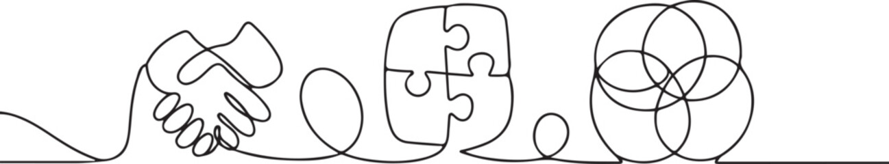 social collaboration continuous line editable stroke line, continuous one line drawing teamwork icons concept. single line vector illustration. one line Icon drawing