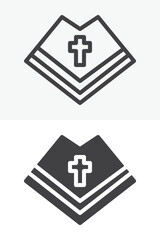 Obraz premium Priest mantle vector icon in line and solid different style