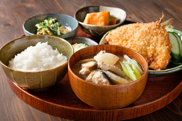 アジフライ定食