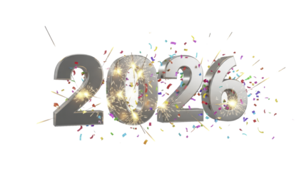 Celebrating 2026 A Festive New Year's Greeting with Sparkles and Confetti