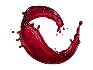 Vibrant Red Liquid Splash in Dynamic Swirl Motion. isolated on transparent background