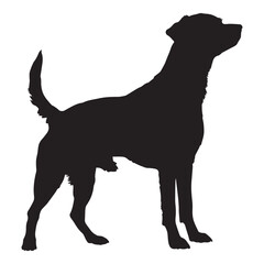 silhouette of a dog on white background