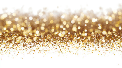 Gold bokeh lights isolated, background with gold sparkles Stock Illustration