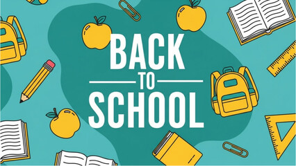 Vibrant school supplies background for educational and learning concepts