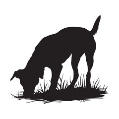 silhouette of a dog vector on white background