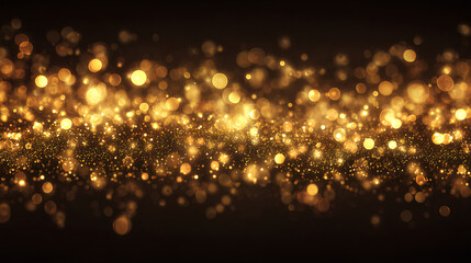 Gold bokeh lights isolated, background with gold sparkles Stock Illustration
