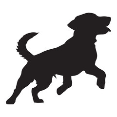 dog silhouette vector on white background