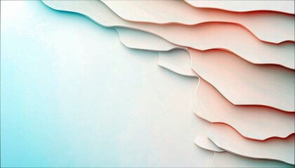 An abstract design featuring layered shapes with a gradient background, creating a soft and modern aesthetic.