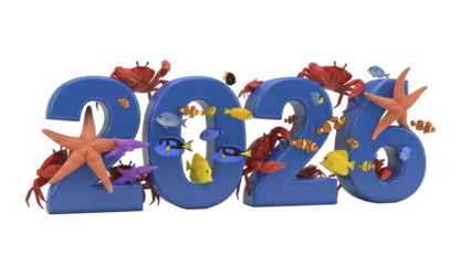Festive Underwater Celebration 2026 New Year with Marine Life