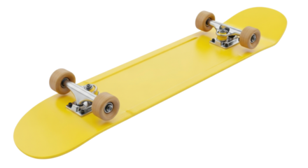 Yellow skateboard transparent background cutout png