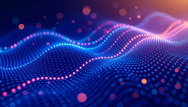 Abstract digital background showing data flow, technology network, chart visualization elements