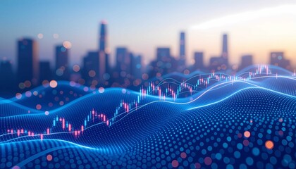 Global Financial market data analysis abstract technology business concept graph chart growth