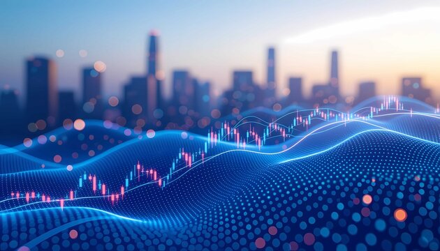 Global Financial market data analysis abstract technology business concept graph chart growth