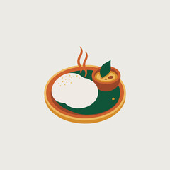 vector illustration of indian pitha, idli