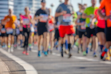 Fototapeta premium marathon runners in the city