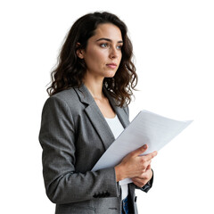 Woman Reading Documents – Corporate Office Portrait.png