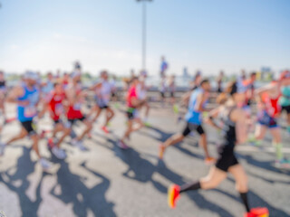 Obraz premium marathon runners in the city