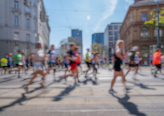 Obraz premium marathon runners in the city
