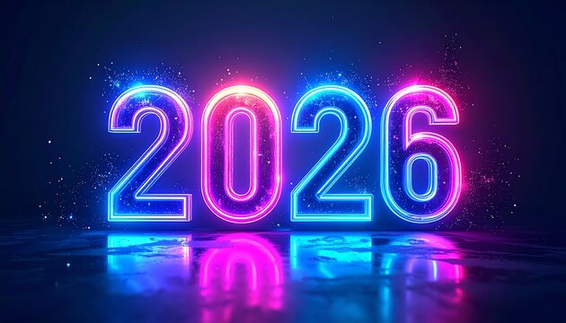 Neon Lights of the Year 2026 A Vibrant New Year Celebration