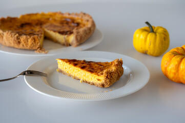 Slice of Homemade Pumpkin Cheesecake