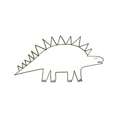 Cute cartoon hand drawn Dinosaurs. Sketch, doodle style. Vector illustration for kids.