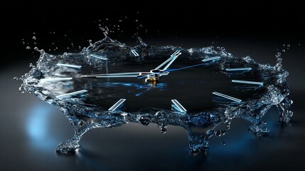 Water Splash Clock with Copy Space