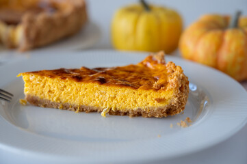 Slice of Homemade Pumpkin Cheesecake