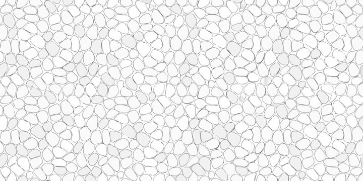 Seamless white pebble stone texture pattern for background or surface design