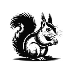 squirrel, silhouette vector design on a white background