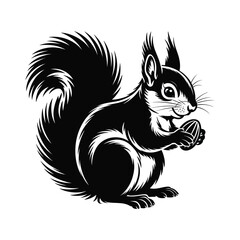  squirrel, silhouette vector design on a white background