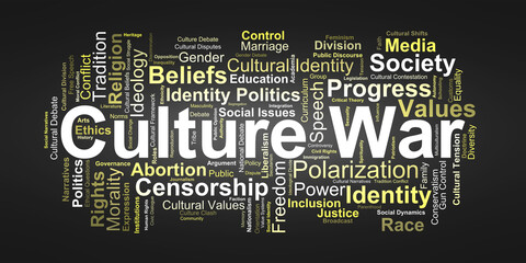 Culture War Word Cloud. Key Terms on Social Conflict and Ideological Division