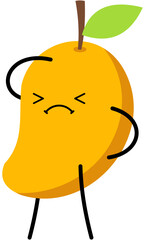 Cute Mango Fruit Character Illustration. Editable color vector